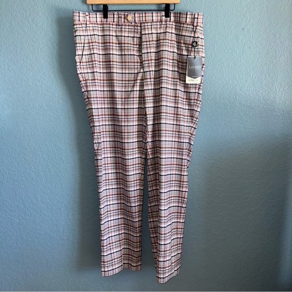 Lauren Ralph Lauren Ultraflex Plaid Dress Pants 40x32 Classic Fit NWT - Picture 2 of 9